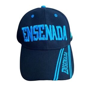 Ensenada Mexico Baseball Hat Cap Black‎ Blue Adjustable Strap Men's Women's Trip